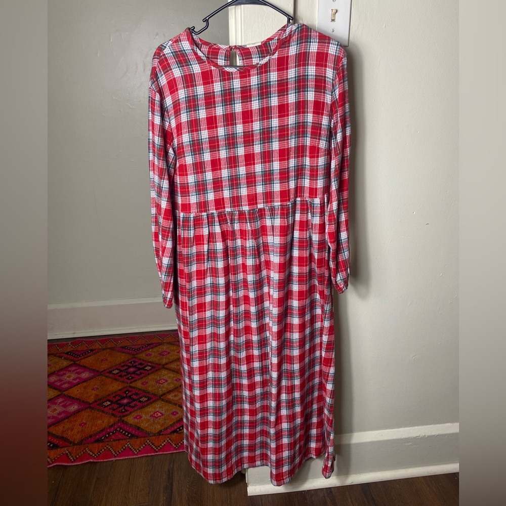 Lucy & Yak Maeve Dress - Scarlet Tartan - Picture 2 of 5
